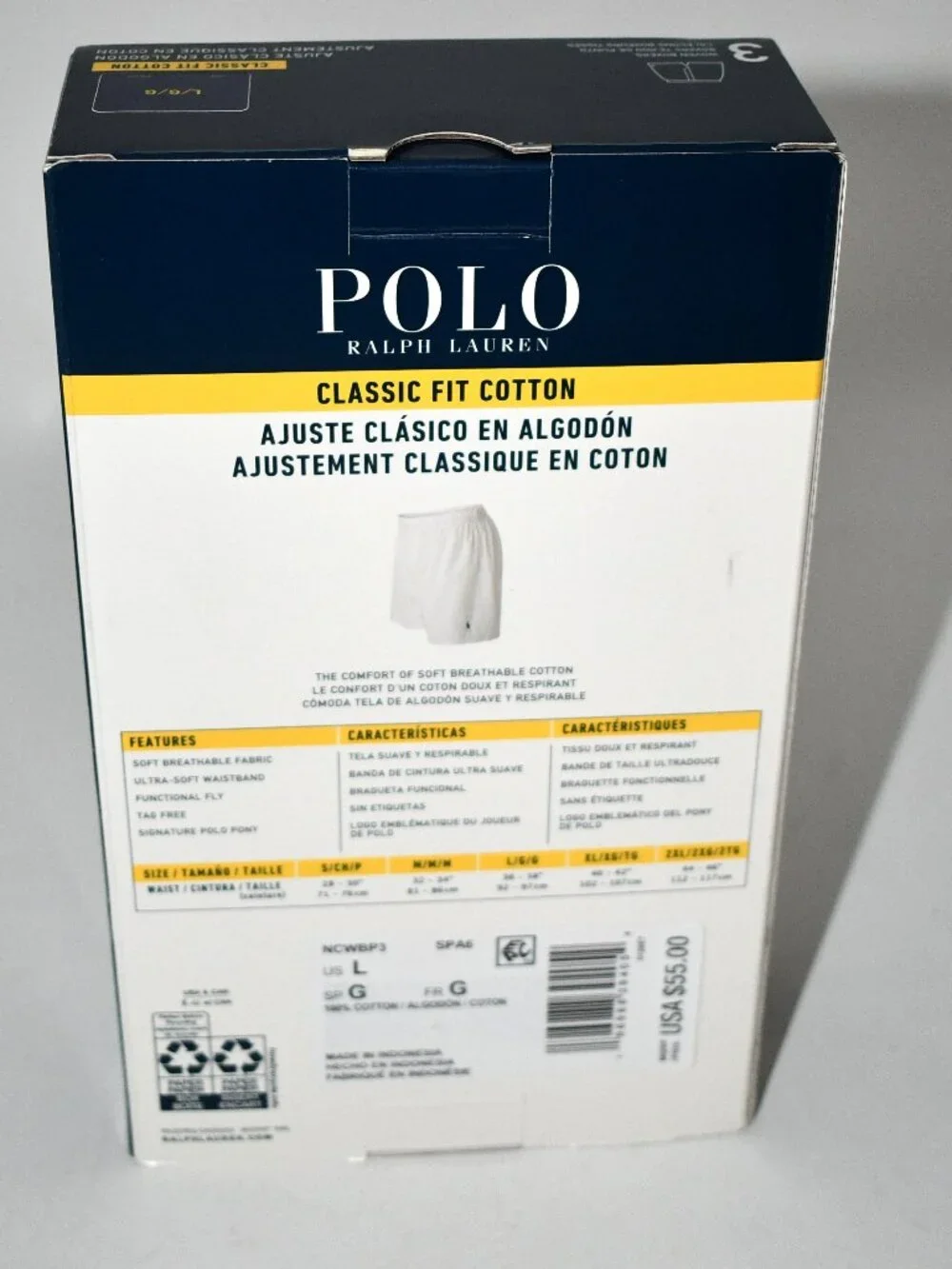 Polo Ralph Lauren Woven Boxers 3-Pack Summit Plaid Size: LARGE #NCWBP3SPA6 NWT